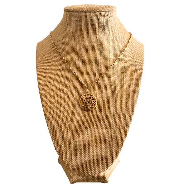 lucky necklace on stand