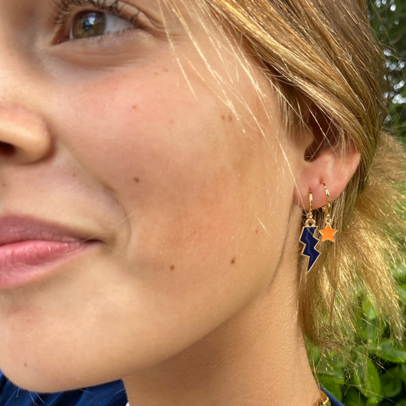 Wearing the Auburn Classic Gameday Earring Stack for Tigers game day