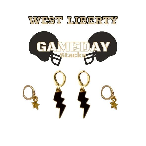 West Liberty University Classic Gameday Earring Stack for Hilltoppers game day – alternate colorway