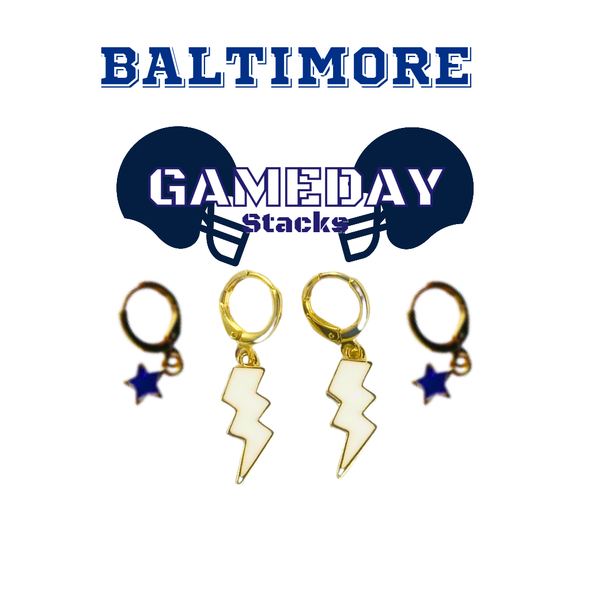 University of Baltimore Classic Gameday Earring Stack for Bees game day