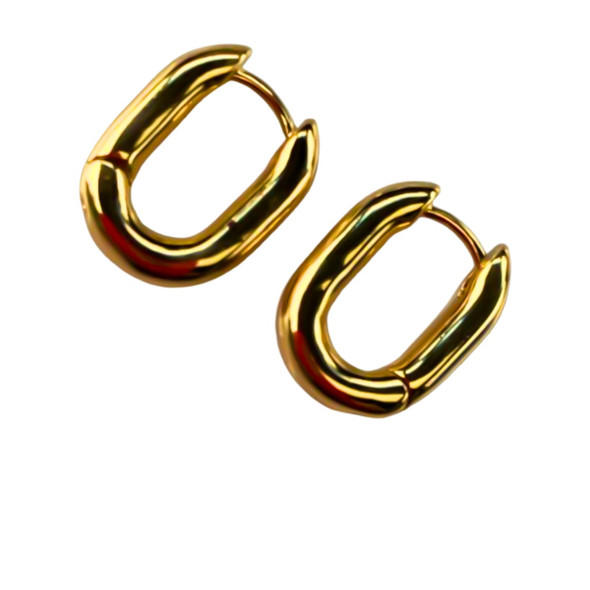 14K Gold Filled Rectangle Hoop Earrings