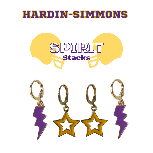 Hardin-Simmons University Spirit Earring Stack for Cowboys game day