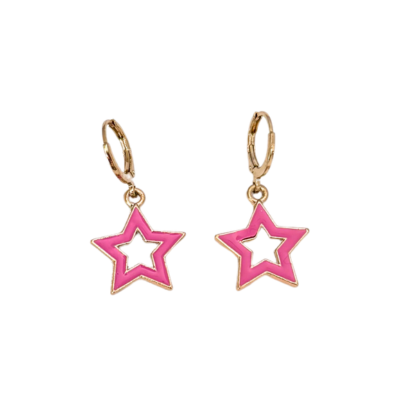 Barbie Pink Open Starboy Huggie Hoop Earrings