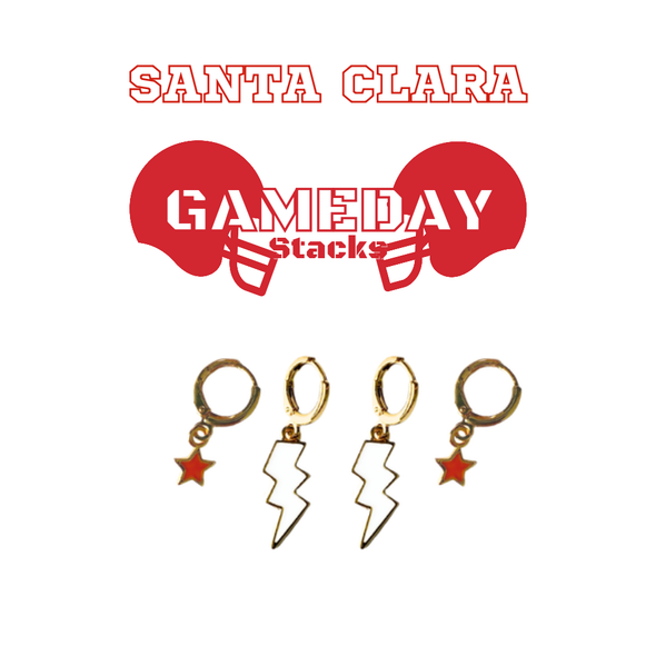 Santa Clara University Classic Gameday Earring Stack for Broncos game day – alternate colorway