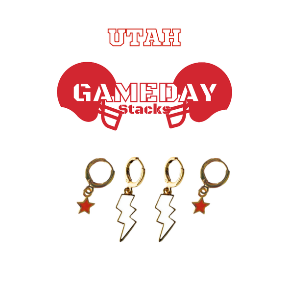 University of Utah Classic Gameday Earring Stack for Utes game day – alternate colorway