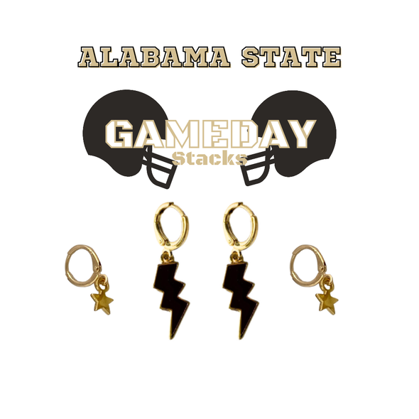 Alabama State University Classic Gameday Earring Stack for Hornets game day – alternate colorway