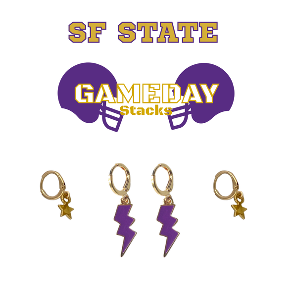 San Francisco State University Classic Gameday Earring Stack for Gators game day – inspiration