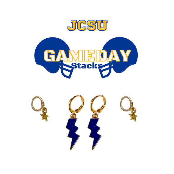 Johnson C. Smith University Classic Gameday Earring Stack for Golden Bulls game day – alternate colorway