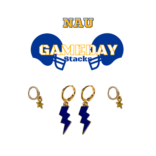 Northern Arizona University Classic Gameday Earring Stack for Lumberjacks game day – alternate colorway