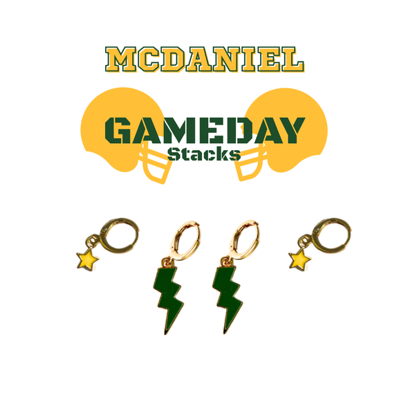 McDaniel College Classic Gameday Earring Stack for Green Terror game day – inspiration