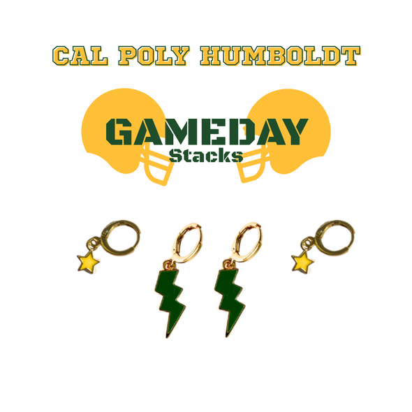 Cal Poly Humboldt Classic Gameday Earring Stack for Lumberjacks game day – inspiration