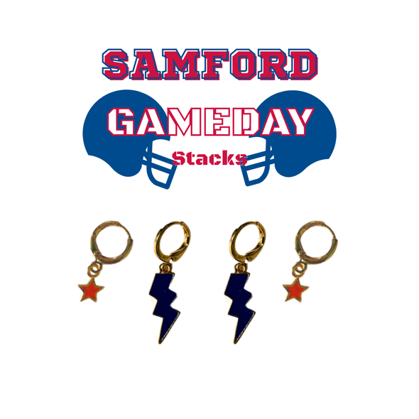Samford University Classic Gameday Earring Stack for Bulldogs game day – alternate colorway