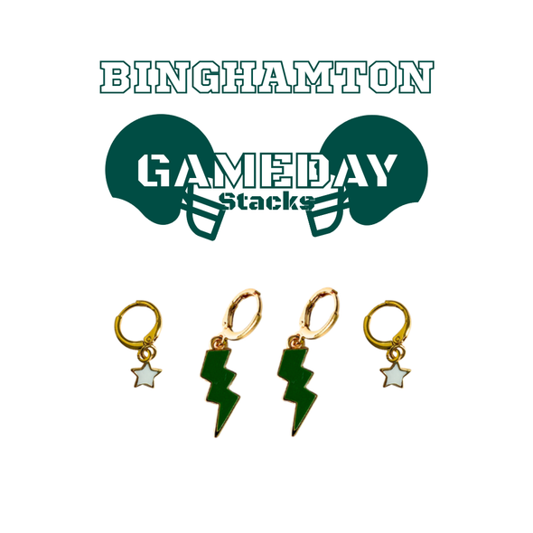 Binghamton University Classic Gameday Earring Stack for Bearcats game day – alternate colorway