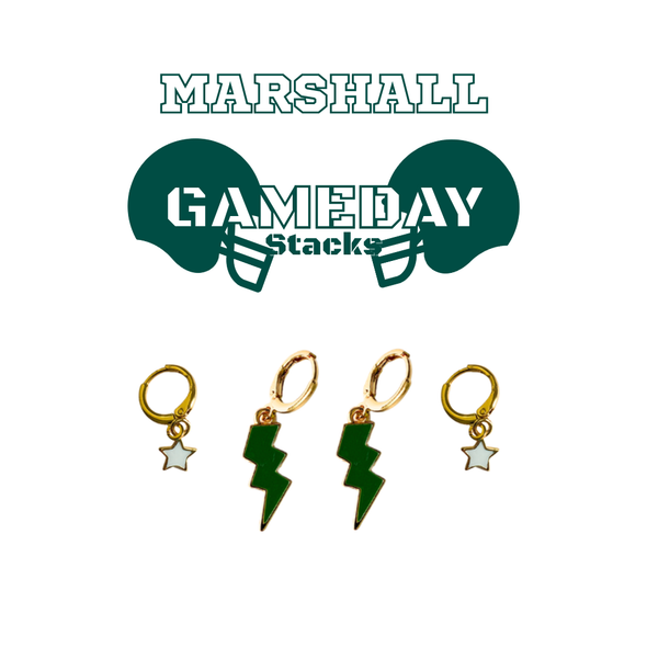 Marshall University Classic Gameday Earring Stack for Thundering Herd game day – alternate colorway