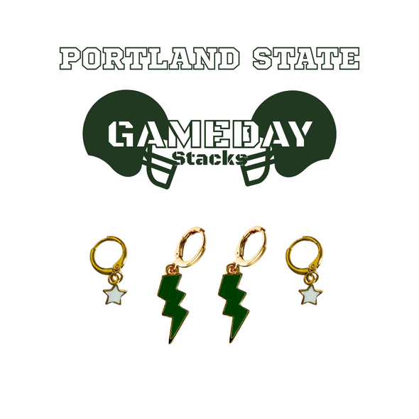 Porrtland State Classic Gameday Earring Stack For Vikings Game Day