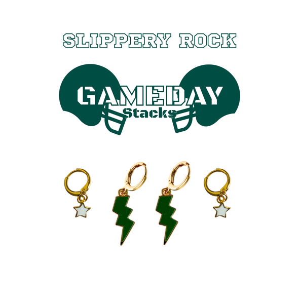 Slippery Rock University Classic Gameday Earring Stack for The Rock game day – alternate colorway
