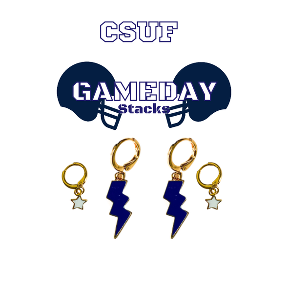 Cal State Fullerton Classic Gameday Earring Stack for Titans game day – alternate colorway