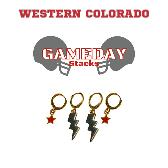 Western Colorado University Classic Gameday Earring Stack for Mountaineers game day