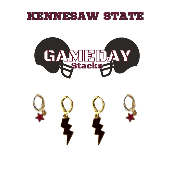 Kennesaw State University Classic Gameday Earring Stack for Owls game day