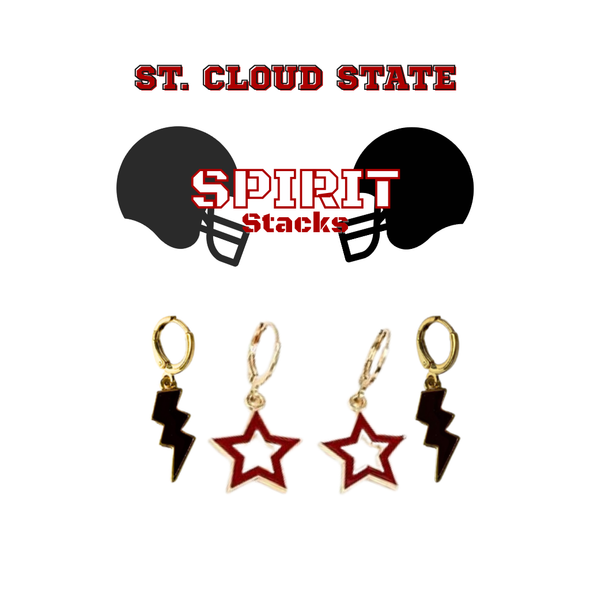 St. Cloud State University Spirit Earring Stack for Huskies game day