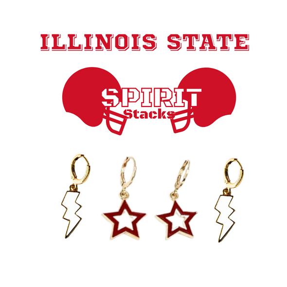 Illinois State Spirit Earring Stack For Redbirds Game Day