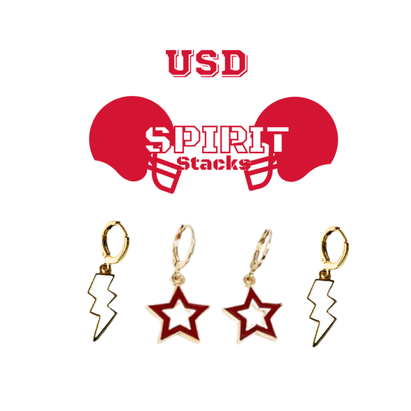 South Dakota Spirit Earring Stack For Coyotes Game Day South Dakota Spirit Earring Stack For Coyotes Game Day