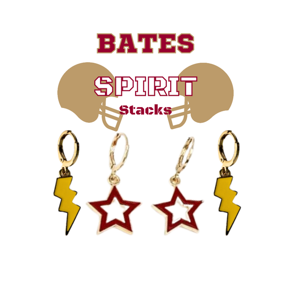 Bates College Spirit Earring Stack for Bobcats game day