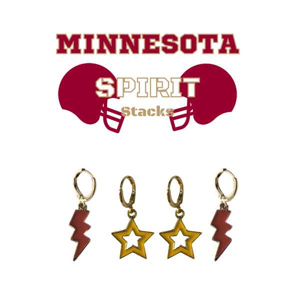University of Minnesota Spirit Earring Stack for Golden Gophers game day – alternate colorway