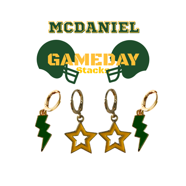 McDaniel College Spirit Earring Stack for Green Terror game day – inspiration