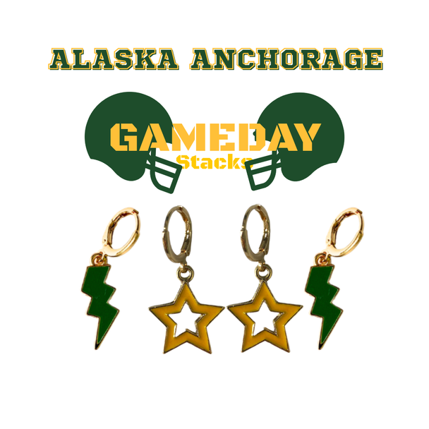 University of Alaska Anchorage Spirit Earring Stack for Seawolves game day – inspiration