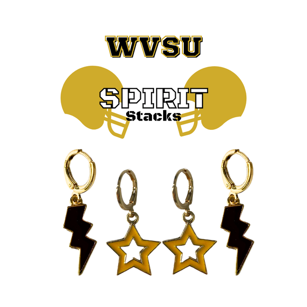 WVSU Spirit Earring Stack For Yellow Jackets Game Day