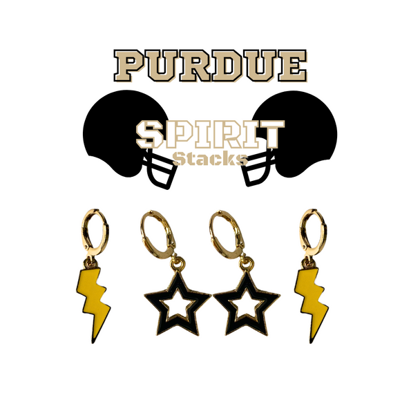 Purdue Spirit Earring Stack For Boilermakers Game Day