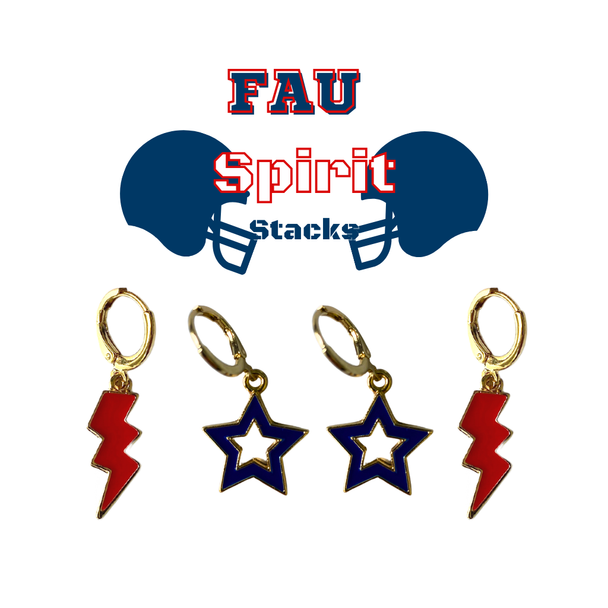 Florida AtlanticSpirit Earring Stack For Owls Game Day Florida AtlanticSpirit Earring Stack For Owls Game Day