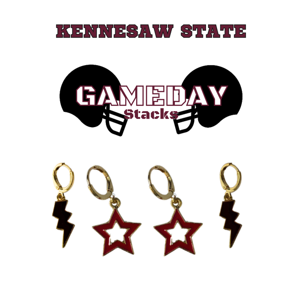 Kennesaw State University Spirit Earring Stack for Owls game day