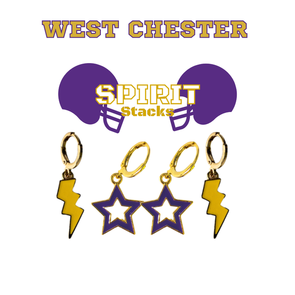 West Chester University Spirit Earring Stack for Golden Rams game day – inspiration