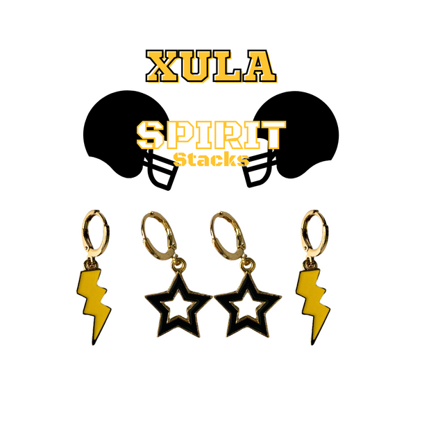 Xavier University of Louisiana Spirit Earring Stack For Gold Rush Game Day