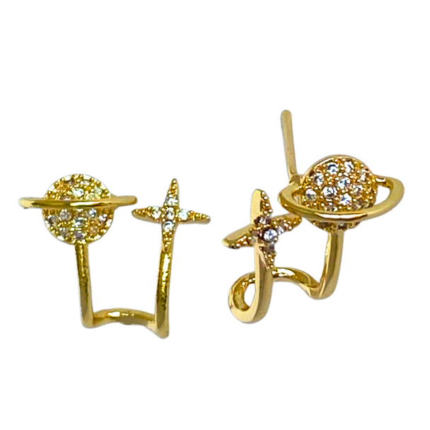 Glitzy Planet Stud Earrings