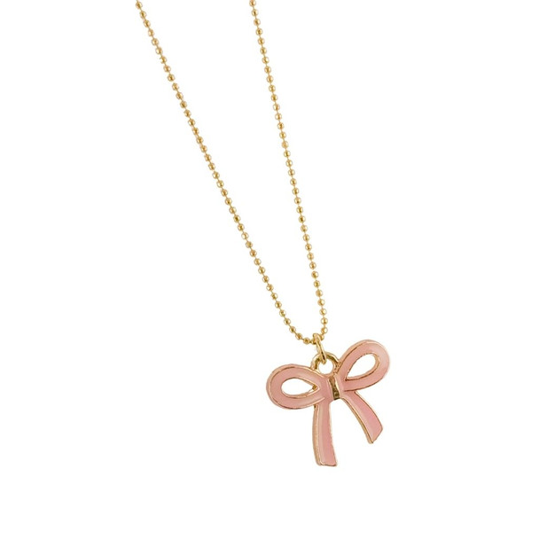 pink bow necklace background removed