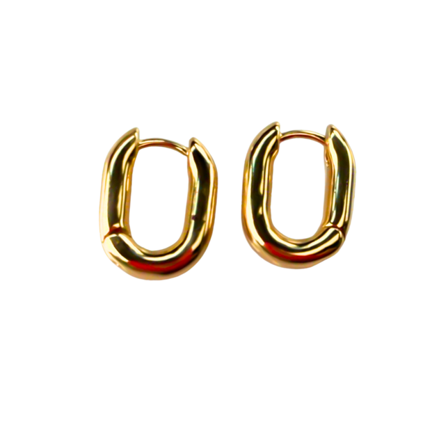 rectangle gold hoops 14k gold filled