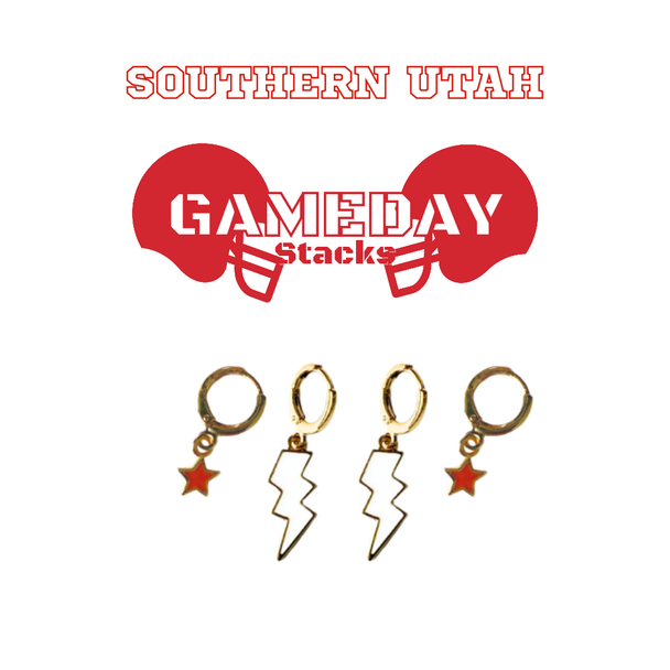 Southern Utah University Classic Gameday Earring Stack for Thunderbirds game day – alternate colorway