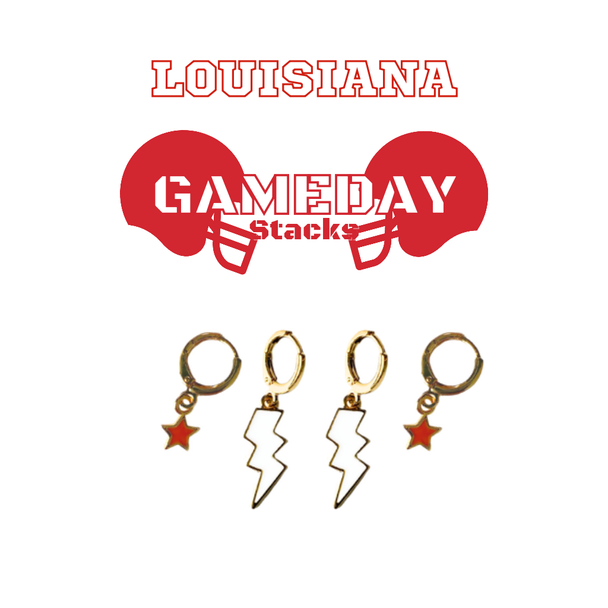 University of Louisiana at Lafayette Classic Gameday Earring Stack for Ragin' Cajuns game day – alternate colorway