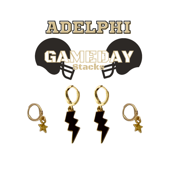 Adelphi University Classic Gameday Earring Stack for Panthers game day – alternate colorway