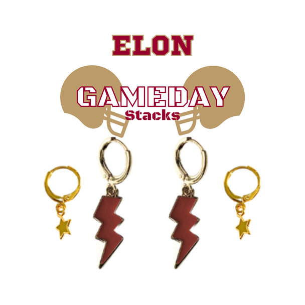 Elon University Classic Gameday Earring Stack for Phoenix game day – alternate colorway