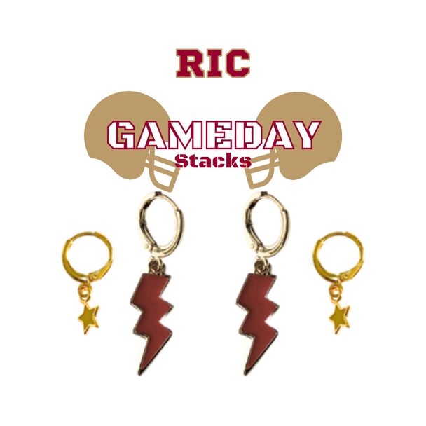 Rhode Island College Classic Gameday Earring Stack for Anchormen game day – alternate colorway