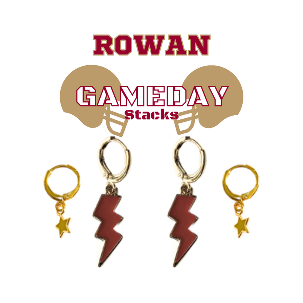 Rowan University Classic Gameday Earring Stack for Profs game day – alternate colorway