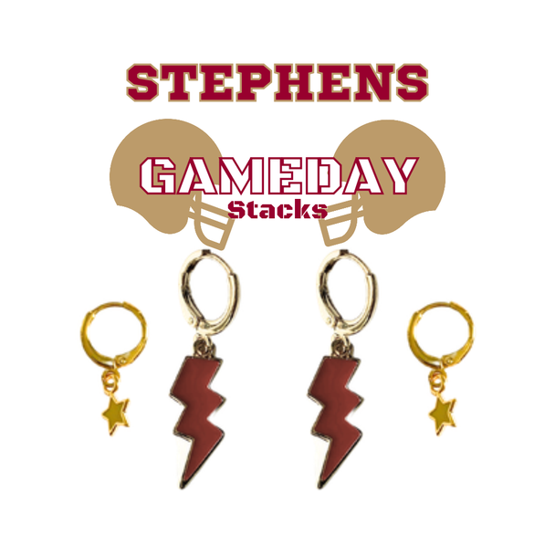 Stephens College Classic Gameday Earring Stack for Stars game day – alternate colorway