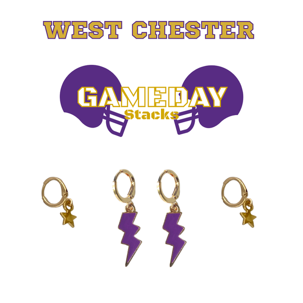 West Chester University Classic Gameday Earring Stack for Golden Rams game day – inspiration