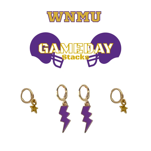 Western New Mexico University Classic Gameday Earring Stack for Mustangs game day – inspiration