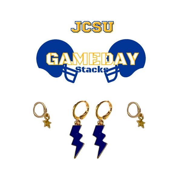 Johnson C. Smith University Classic Gameday Earring Stack for Golden Bulls game day – alternate colorway