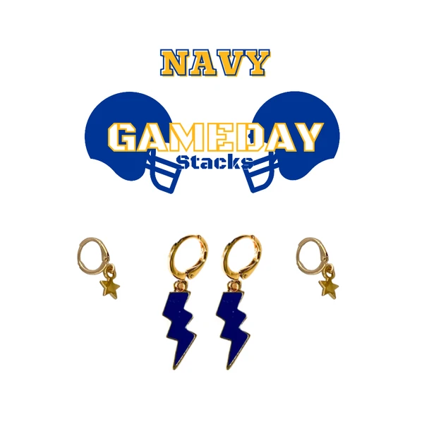 U.S. Naval Academy Classic Gameday Earring Stack for Midshipmen game day – alternate colorway